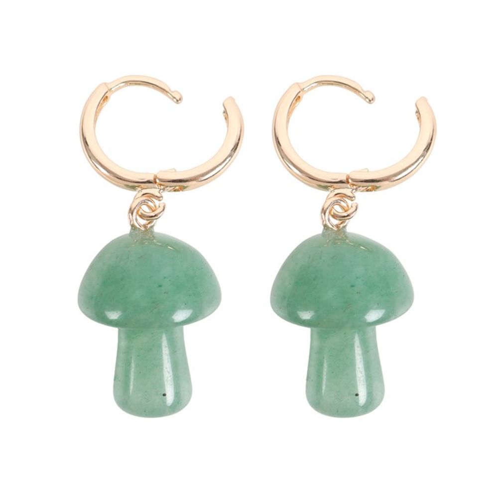 Aventurine Crystal Mushroom Earrings